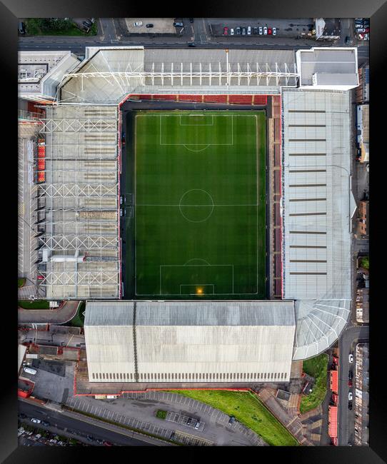 Bramall Lane Top Down View Framed Print by Apollo Aerial Photography