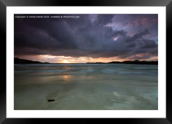 Sunset at Trearddur Beach, Anglesey Framed Mounted Print by Derek Daniel