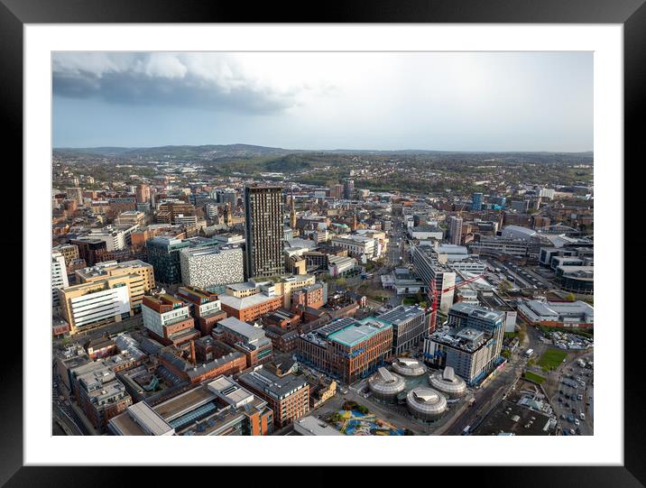 Sheffield Cityscape Framed Mounted Print by Apollo Aerial Photography