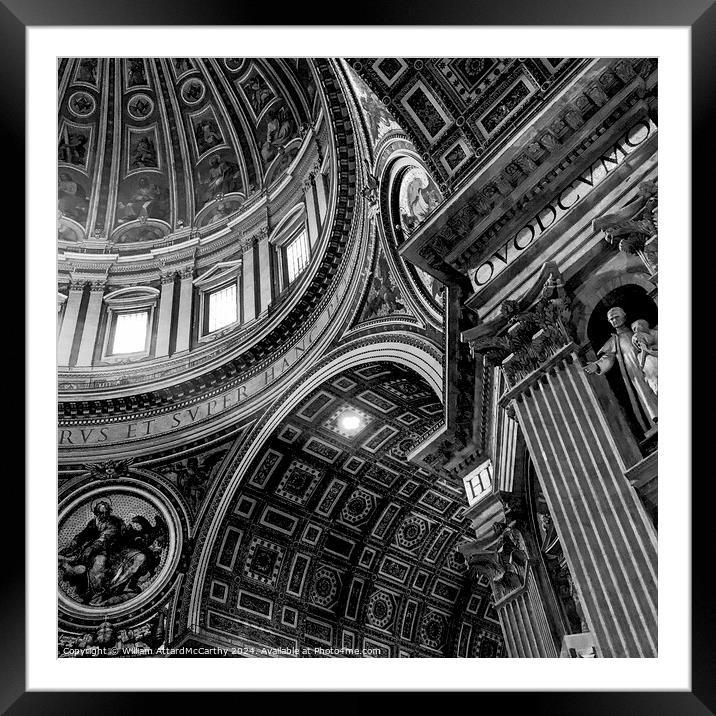 Divine Arches: St. Peter's Monochrome Framed Mounted Print by William AttardMcCarthy