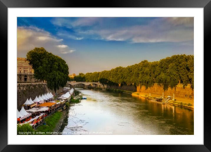 Tiber Tranquility: City Reflections Framed Mounted Print by William AttardMcCarthy