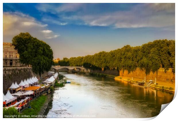 Tiber Tranquility: City Reflections Print by William AttardMcCarthy