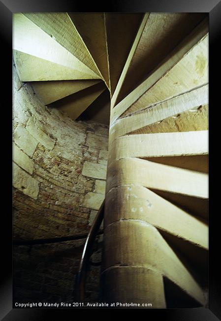 Spiral concrete stairs Framed Print by Mandy Rice