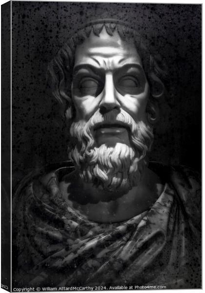 Majesty in Monochrome: Emperor Marcus Aurelius Canvas Print by William AttardMcCarthy