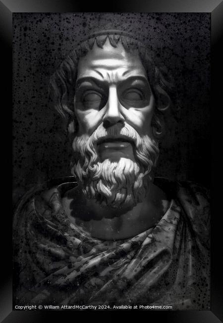 Majesty in Monochrome: Emperor Marcus Aurelius Framed Print by William AttardMcCarthy
