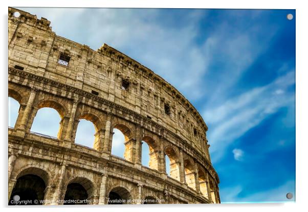 Colosseum Archways: Skyline Serenity Acrylic by William AttardMcCarthy