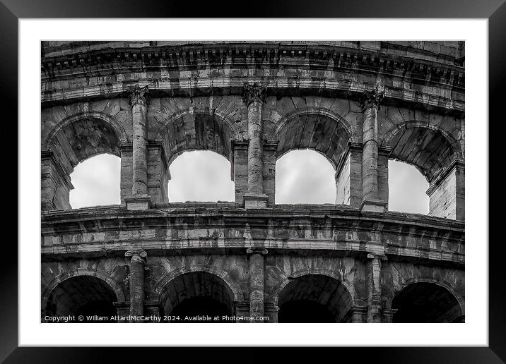Colosseum Arches: Monochrome Architectural Detail  Framed Mounted Print by William AttardMcCarthy