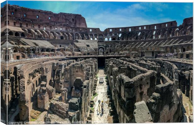 Colosseum Underbelly: Wide Angle Archaeological LiDAR Survey Canvas Print by William AttardMcCarthy