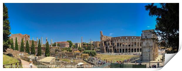 Panoramic View: Colosseum and Arch of Constantine from Palatine Hill Print by William AttardMcCarthy