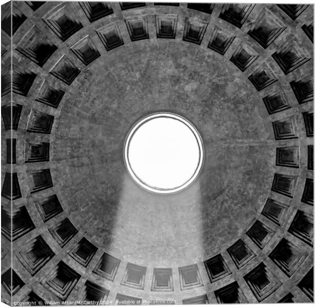 Monochrome Pantheon Oculus: Abstract Canvas Print by William AttardMcCarthy