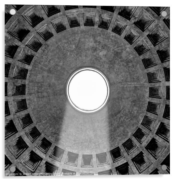 Monochrome Pantheon Oculus: Abstract Acrylic by William AttardMcCarthy