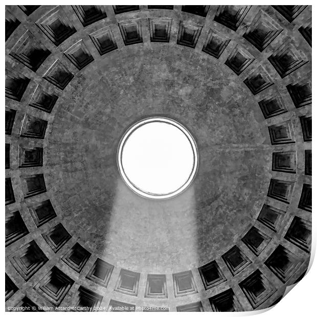 Monochrome Pantheon Oculus: Abstract Print by William AttardMcCarthy