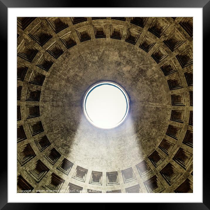 Ethereal Pantheon Oculus: Abstract God's Rays Framed Mounted Print by William AttardMcCarthy