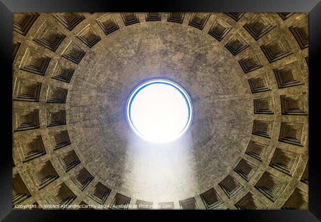 Pantheon Oculus: Abstract God's Rays Framed Print by William AttardMcCarthy