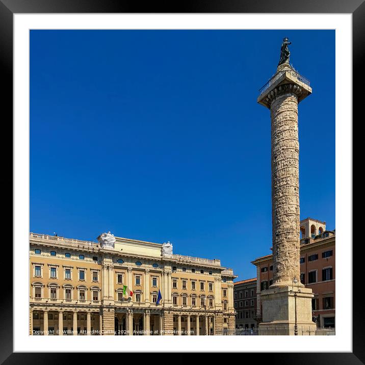 Majestic Marcus Aurelius Column: Ancient Roman Monument Framed Mounted Print by William AttardMcCarthy