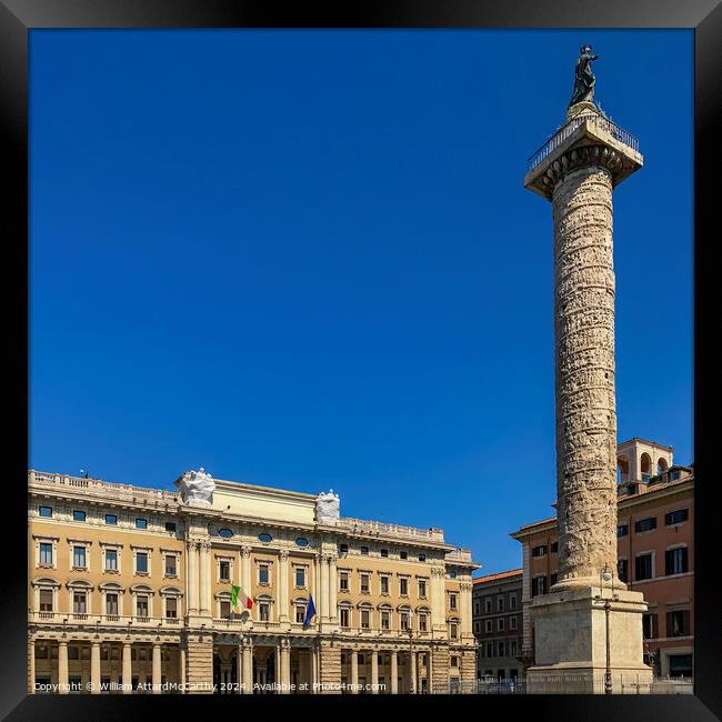 Majestic Marcus Aurelius Column: Ancient Roman Monument Framed Print by William AttardMcCarthy