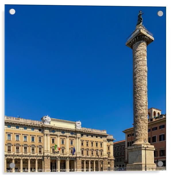 Majestic Marcus Aurelius Column: Ancient Roman Monument Acrylic by William AttardMcCarthy