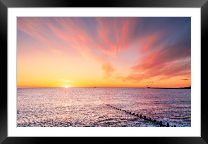 Sunrise at Aberdeen in Scotland Framed Mounted Print by DAVID FRANCIS