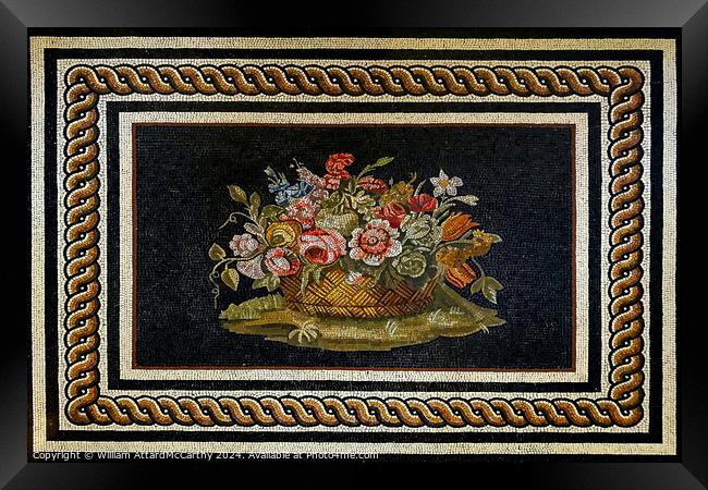 Floral Tribute: Roman Mosaic Framed Print by William AttardMcCarthy