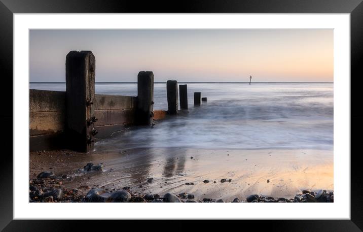 Morning Glow on Cromer Beach Framed Mounted Print by David Powley
