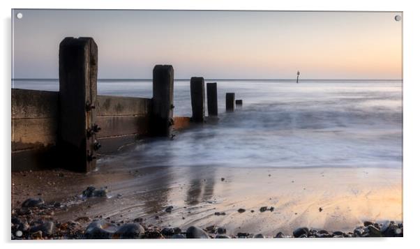 Morning Glow on Cromer Beach Acrylic by David Powley