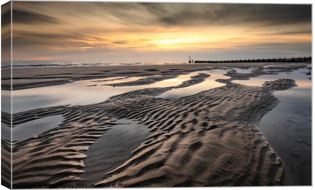 Overstrand Beach Sunrise Canvas Print by David Powley
