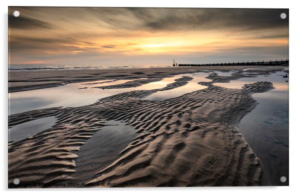 Overstrand Beach Sunrise Acrylic by David Powley