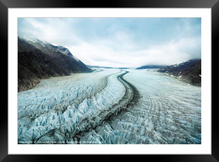 Mendenhall Glacier Aerial Perspective Framed Mounted Print by FocusArt Flow