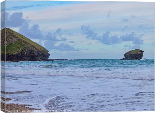 Gull Rock,Portreath Beach Canvas Print by Ian Stone