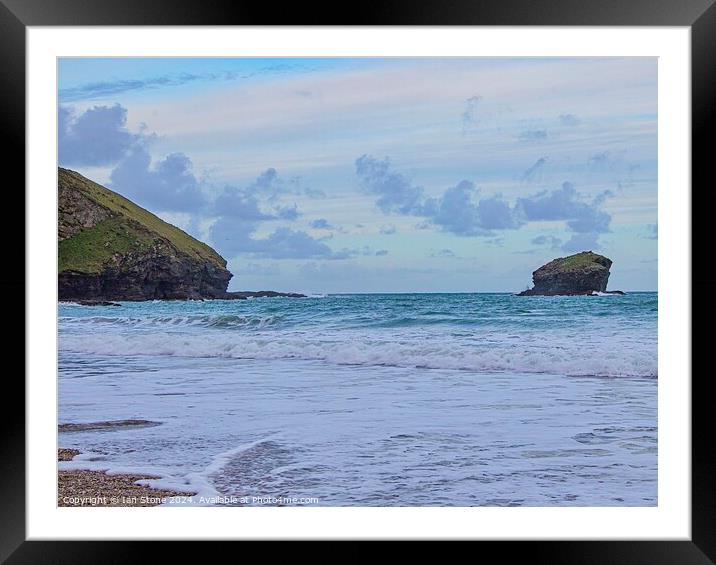 Gull Rock,Portreath Beach Framed Mounted Print by Ian Stone