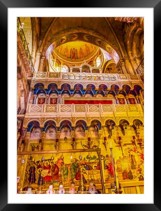 Unction Stone Church Holy Sepulchre Jerusalem Israel  Framed Mounted Print by William Perry