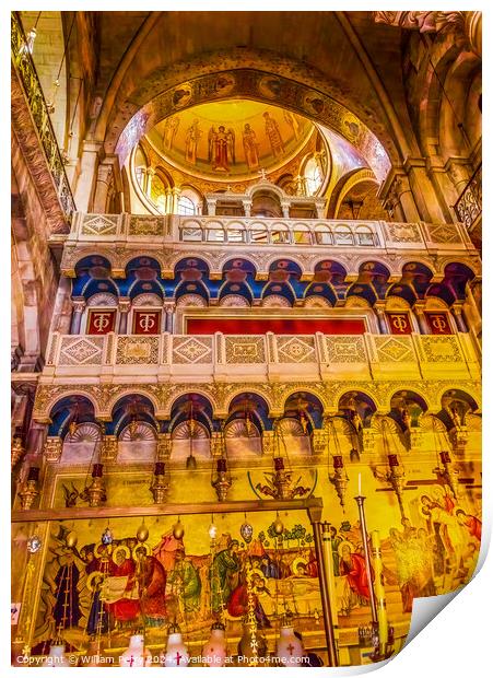 Unction Stone Church Holy Sepulchre Jerusalem Israel  Print by William Perry