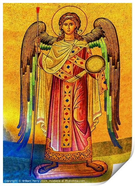 Angel Mosaic Church of Holy Sepulchre Jerusalem Israel  Print by William Perry