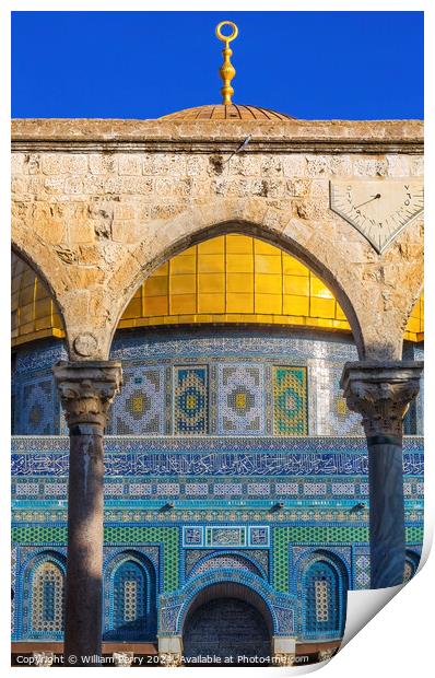 Dome of the Rock Islamic Mosque Temple Mount Jerusalem Israel  Print by William Perry