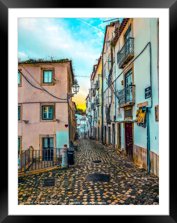 The Old Town in Lisbon Framed Mounted Print by Dark Blue Star