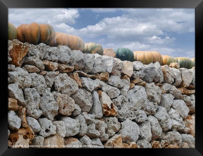 Pumpkin Wall in Menorca Spain Framed Print by Deanne Flouton