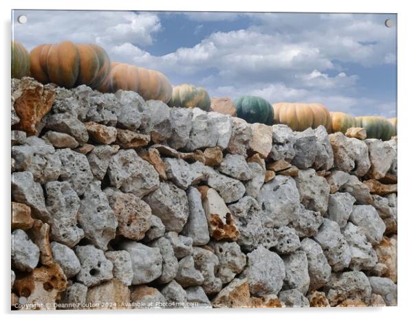Pumpkin Wall in Menorca Spain Acrylic by Deanne Flouton