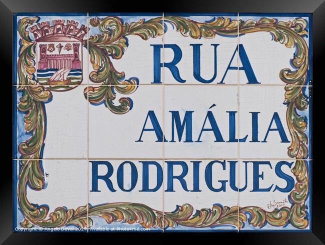 Amalia Rodrigues Street Mosaic Framed Print by Angelo DeVal