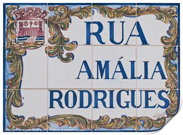 Amalia Rodrigues Street Mosaic Print by Angelo DeVal