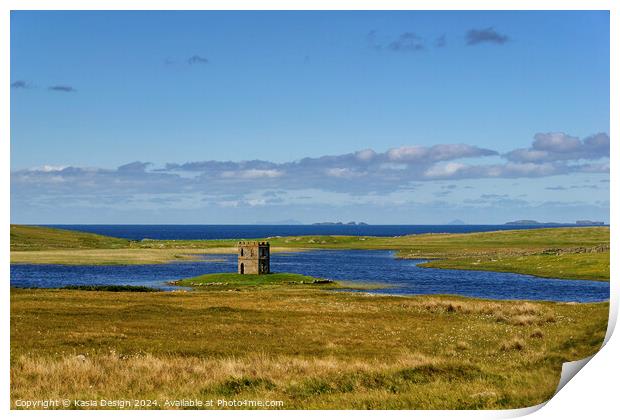 Macleod's Folly on Loch Scolpaig Print by Kasia Design