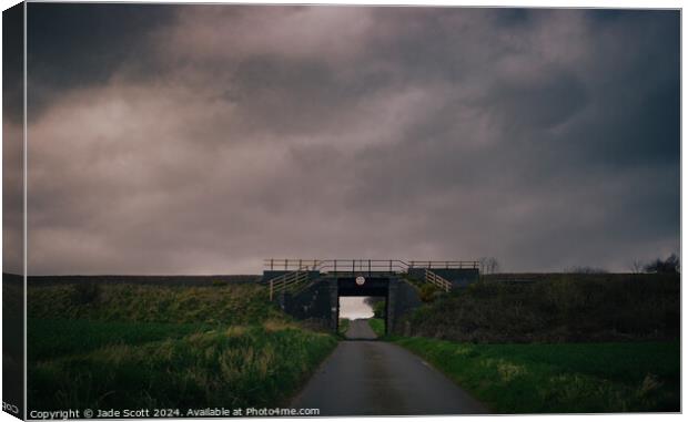 Outdoor road heading out of lunan bay in arbroath Canvas Print by Jade Scott