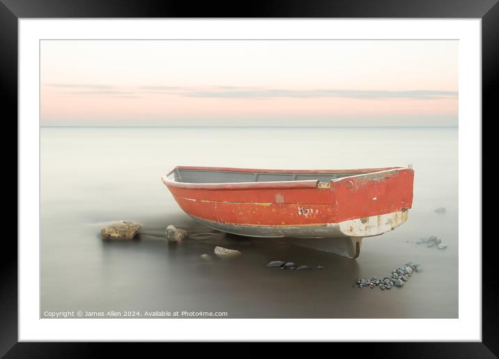The Lonely Resting Boat  Framed Mounted Print by James Allen