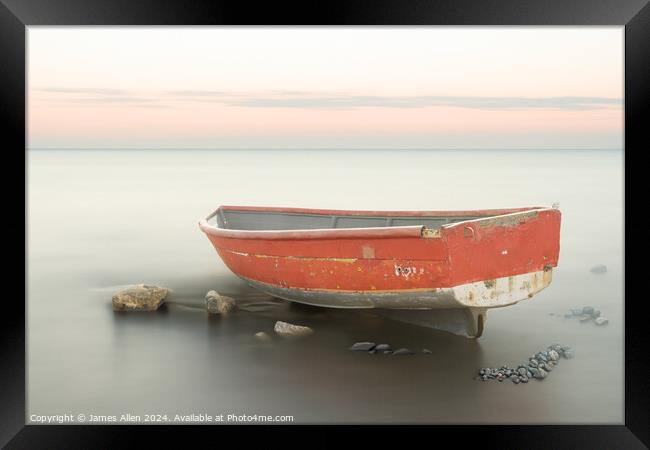 The Lonely Resting Boat  Framed Print by James Allen