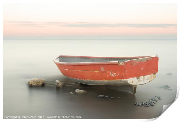 The Lonely Resting Boat  Print by James Allen