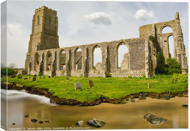 Covehithe Church In Suffolk in another 20 years from now! Canvas Print by James Allen