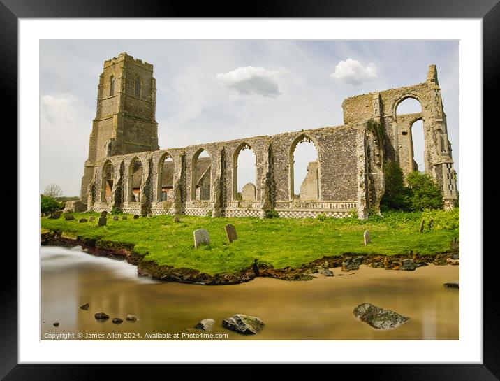 Covehithe Church In Suffolk in another 20 years from now! Framed Mounted Print by James Allen