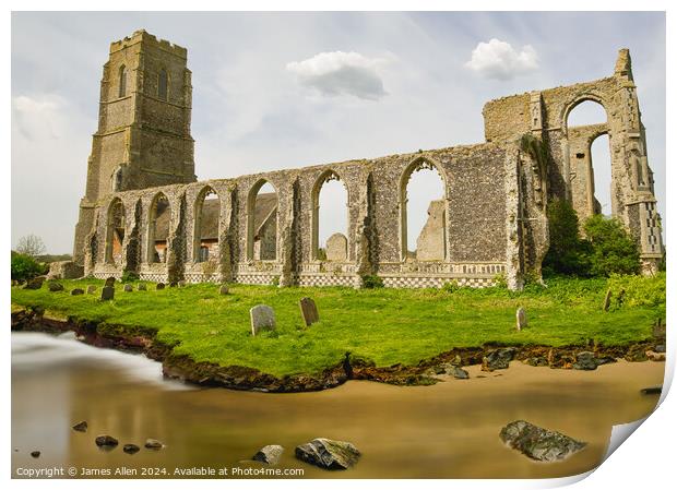 Covehithe Church In Suffolk in another 20 years from now! Print by James Allen