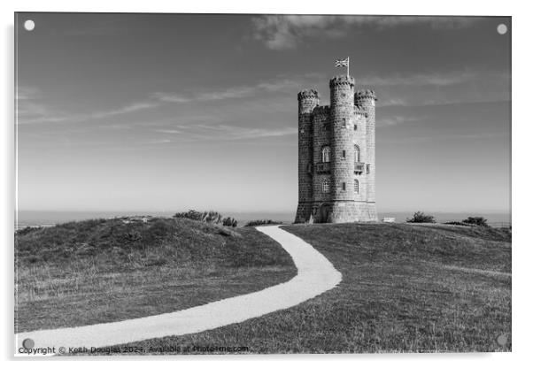 Broadway Tower in the Cotswolds Acrylic by Keith Douglas
