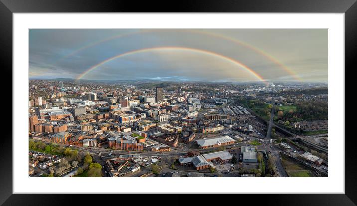 Sheffield Springtime Skyline Framed Mounted Print by Apollo Aerial Photography