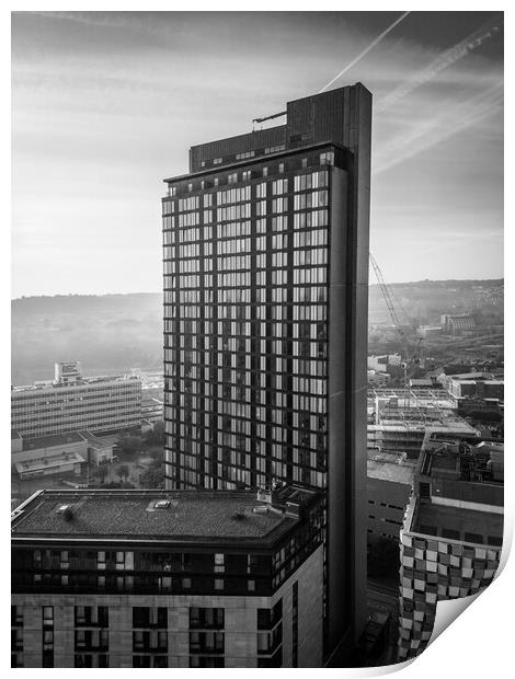 St Pauls Tower Sheffield Print by Apollo Aerial Photography